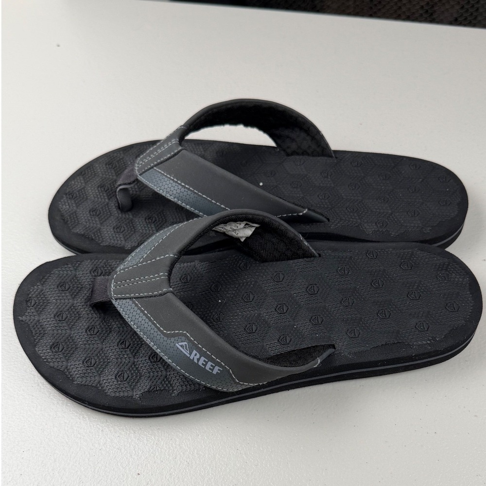Reef The Ripper Mens Flip Flops Black Grey Thong Sandals Size 7 G-22 FYC - Picture 5 of 7